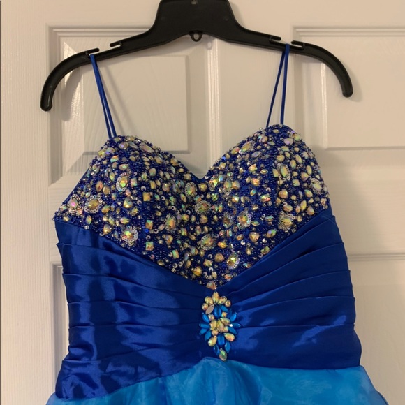 Blue high low ruffle dress - Picture 3 of 3